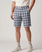 Men’s Grey & Navy Check Bermuda Shorts