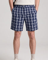 Men’s Navy Blue Check Bermuda Shorts