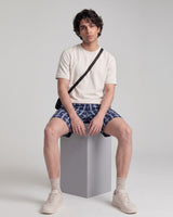 Men’s Navy Blue Check Bermuda Shorts