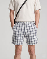 Men’s White & Grey Check Bermuda Shorts
