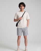 Men’s White & Grey Check Bermuda Shorts