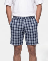 Men’s Navy Blue Check Bermuda Shorts