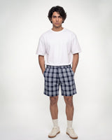 Men’s Navy Blue Check Bermuda Shorts