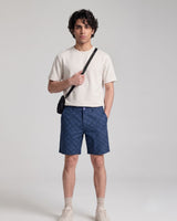 Men’s Navy Blue Geometric Print Bermuda
