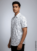 White Grey Printed Shirt