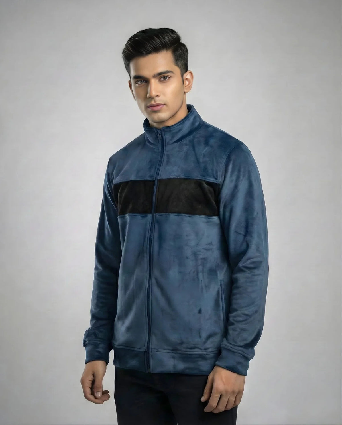 Blue Full-Zip Jacket for Men