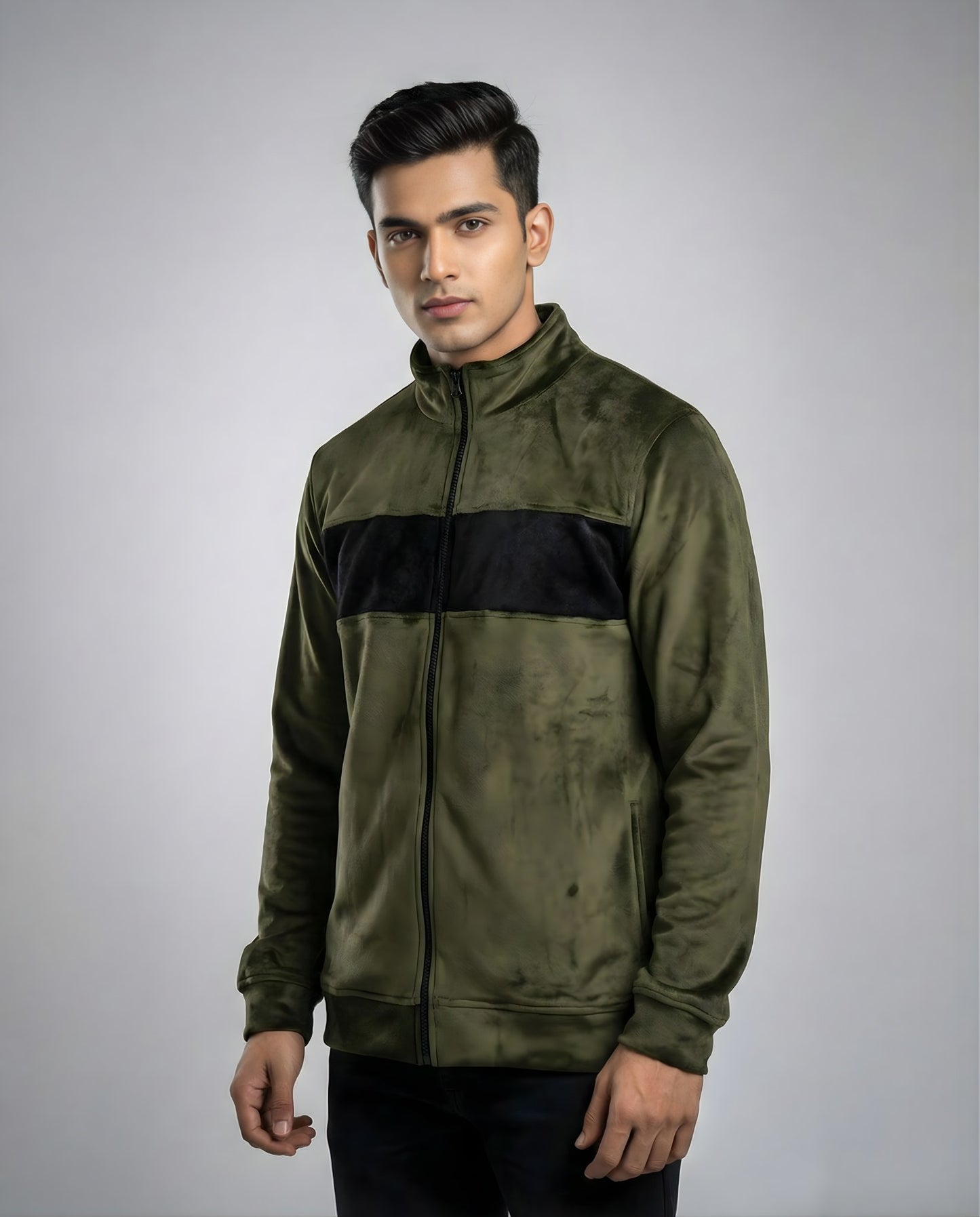 Green Full-Zip Sweatshirt