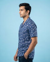 Blue Boat Print Shirt