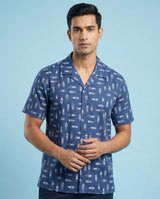 Blue Boat Print Shirt