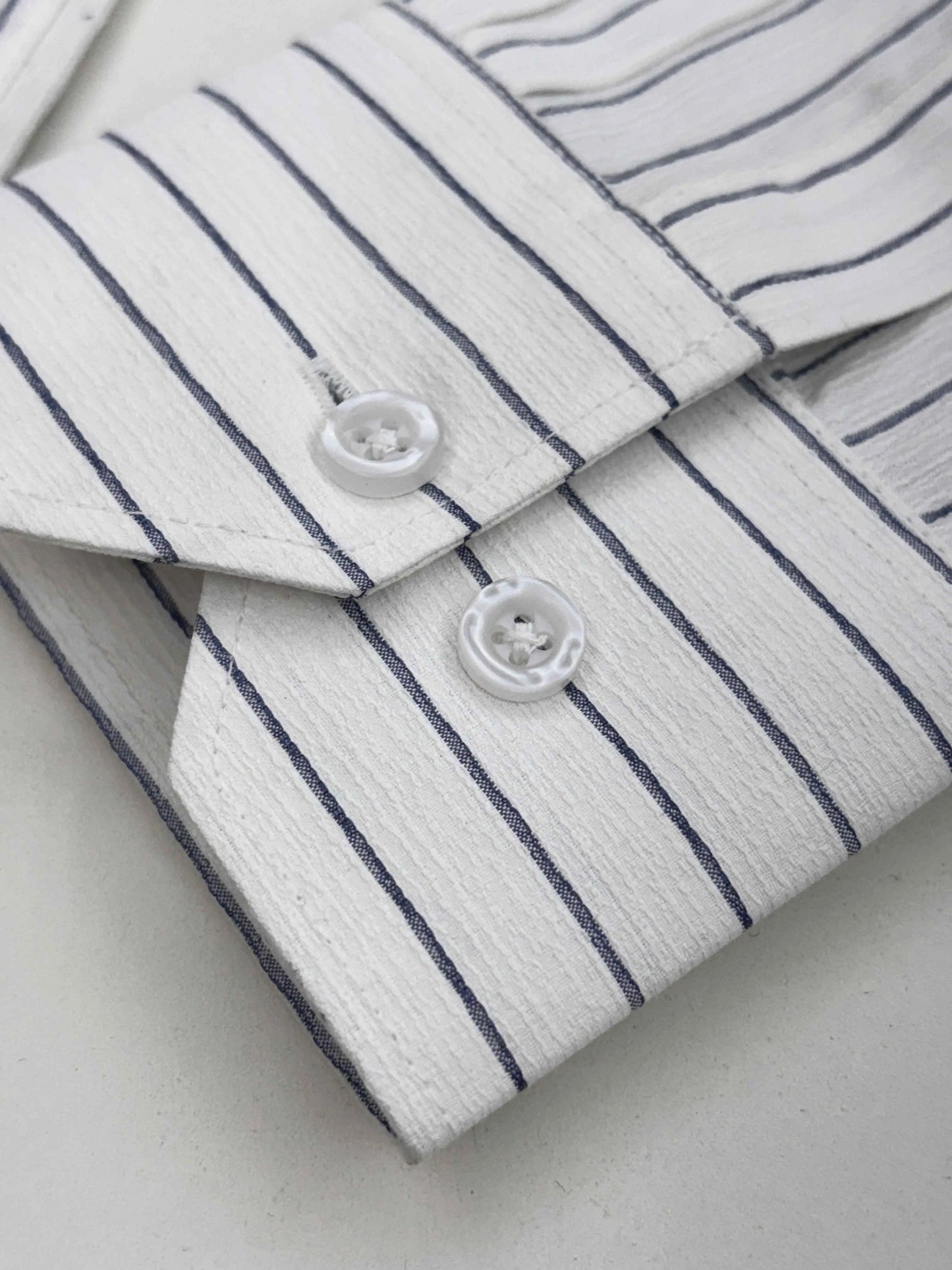 Classic White Blue Striped Shirt