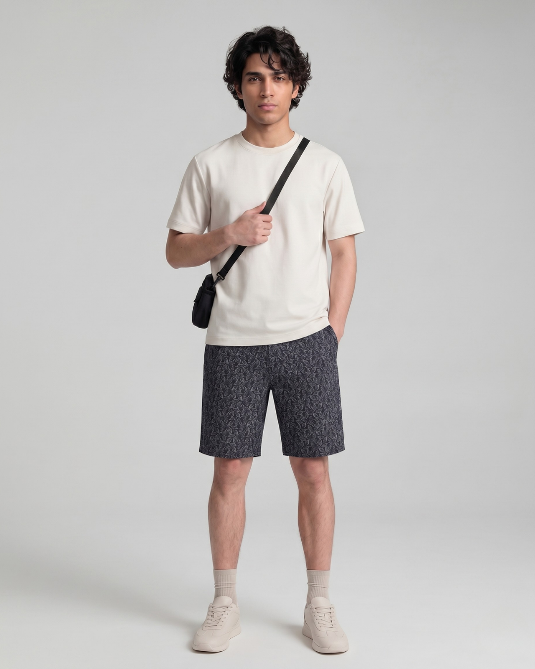 Black Print Bermuda