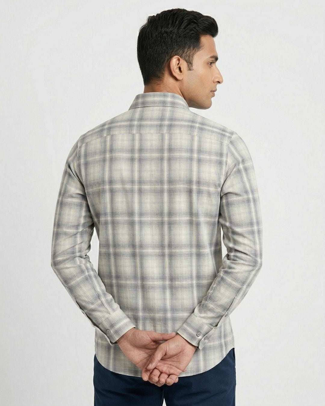 Grey Checked Shirt for Men