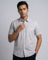 White & Grey Printed Shirt