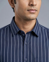 Navy Striped Shirt for Men