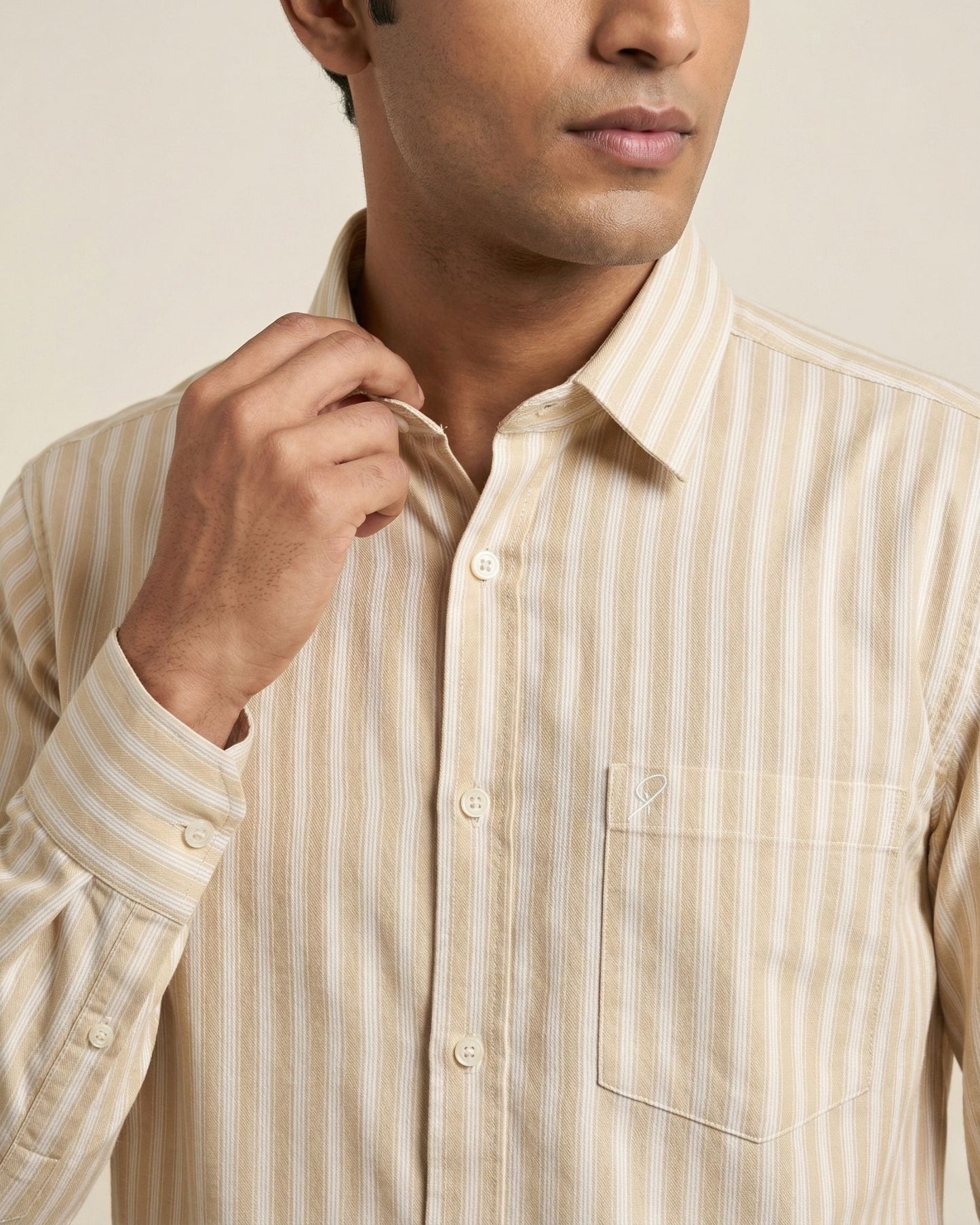Yellow Striped Shirt for Men