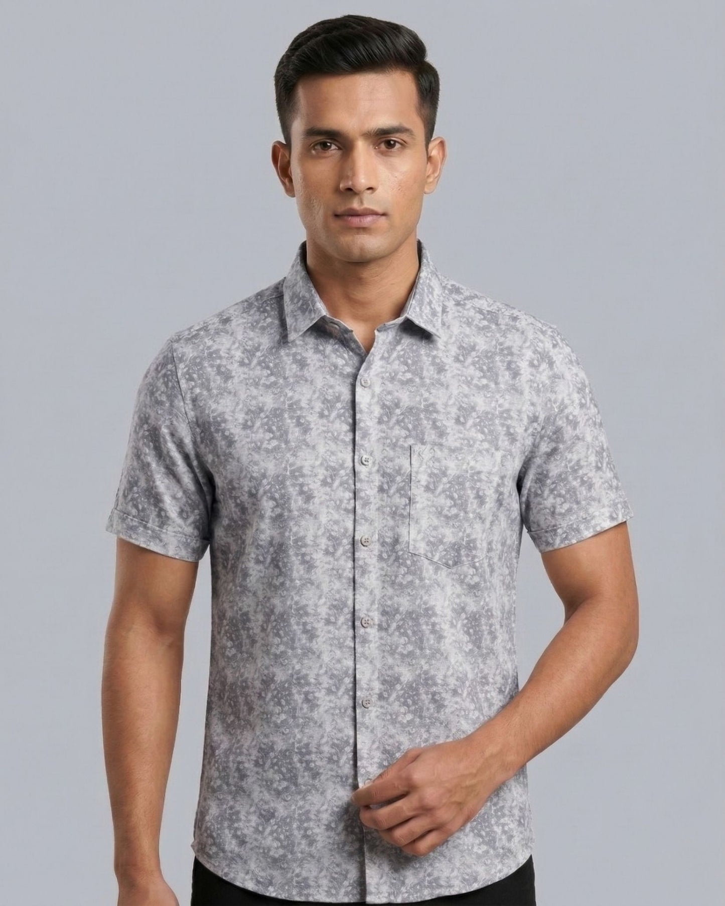 Sky Blue Printed Shirt