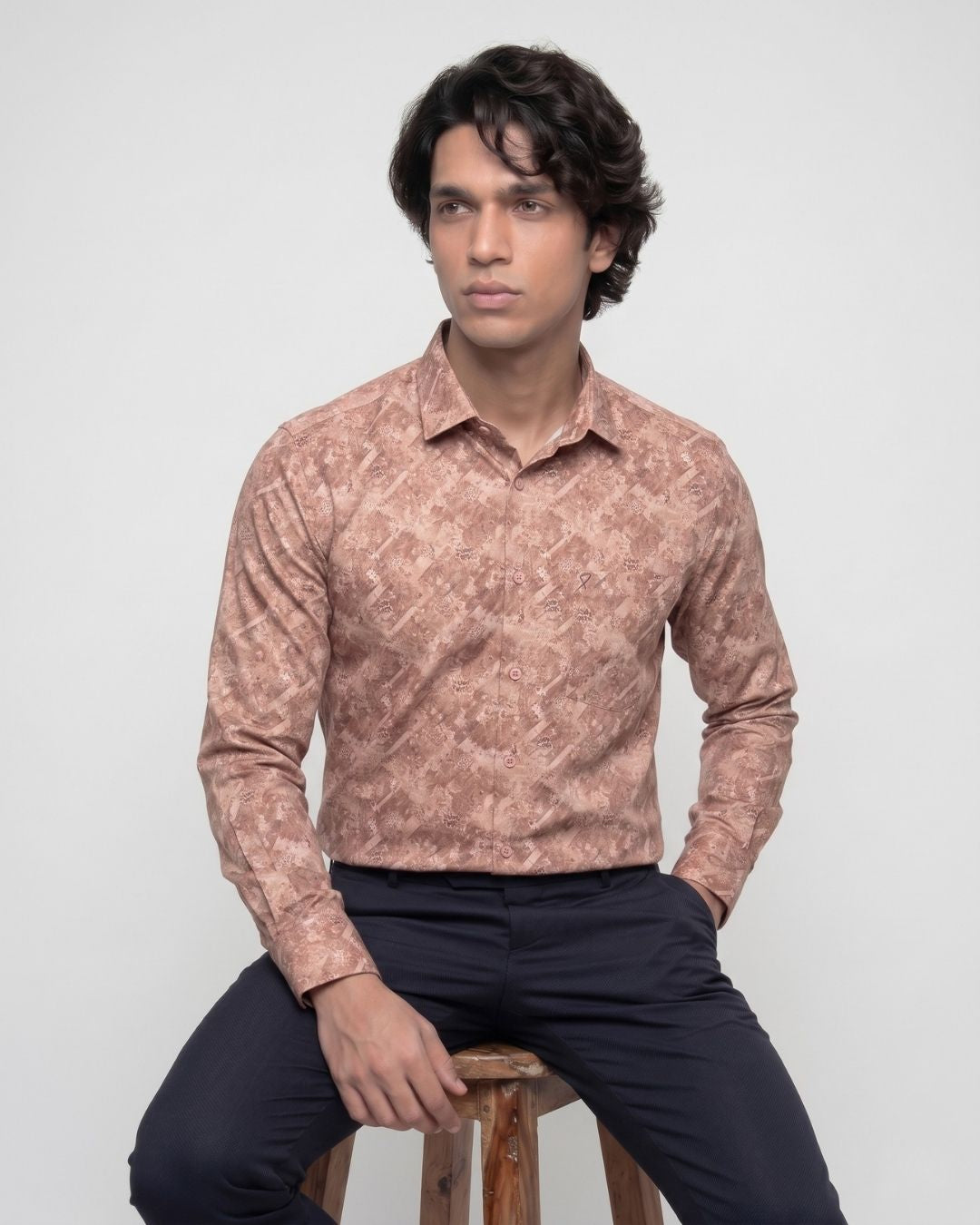 Digital Red Print Shirt