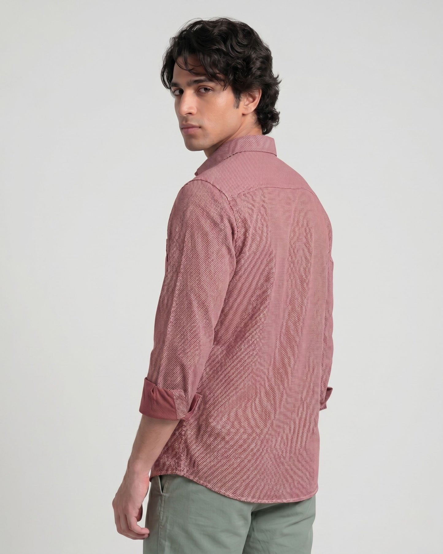 Maroon Patterned Shirt