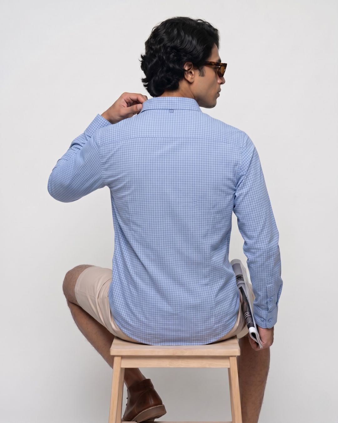 Sky Blue Checked Shirt