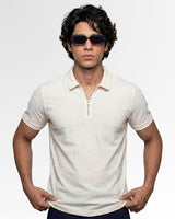Off White Pattern Polo