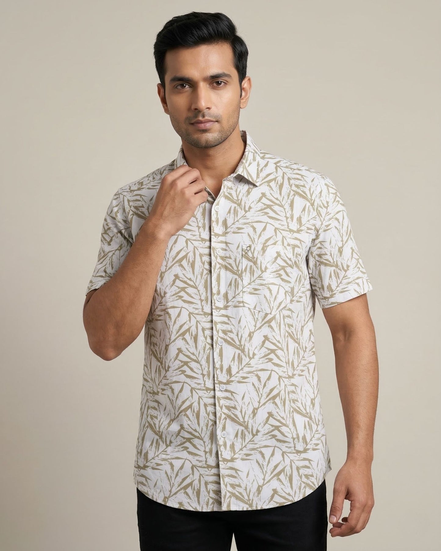 Grey & Brown Printed Shirt