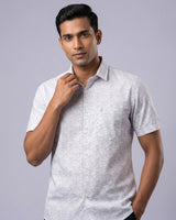 White & Purple Printed Shirt