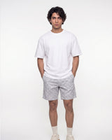 White Cross Print Bermuda