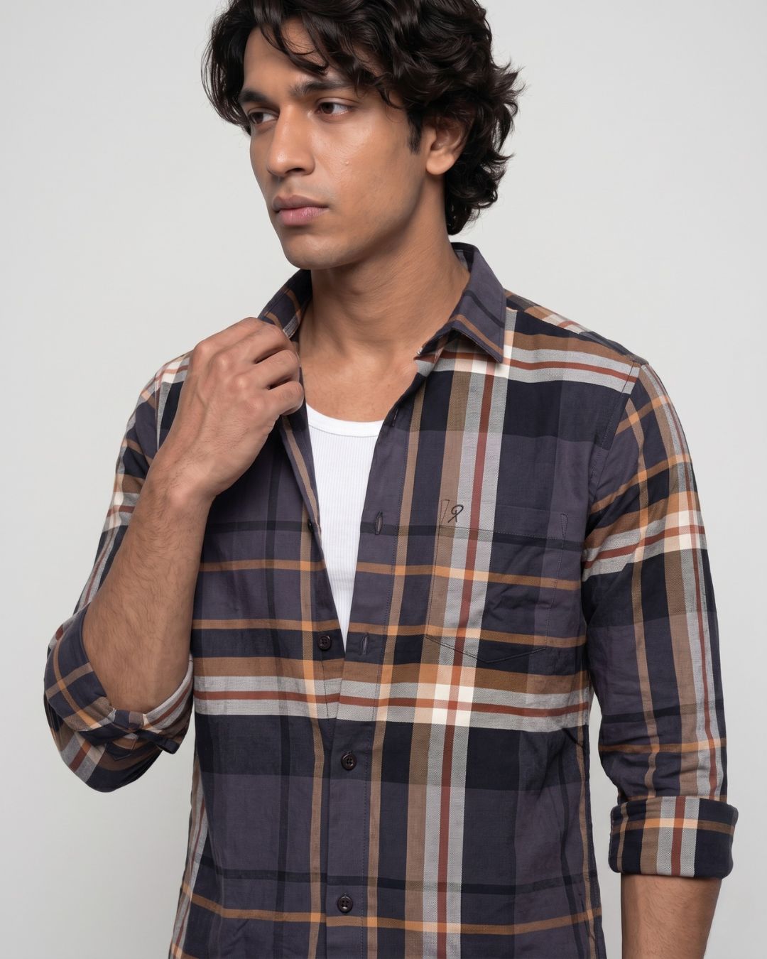 Men's Charcoal Plaid Shirt