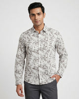 Men’s Brown Printed Cotton Shirt