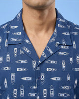 Blue Boat Print Shirt