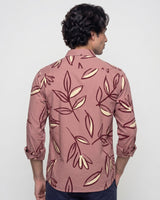 Red Leafy Print Shirt