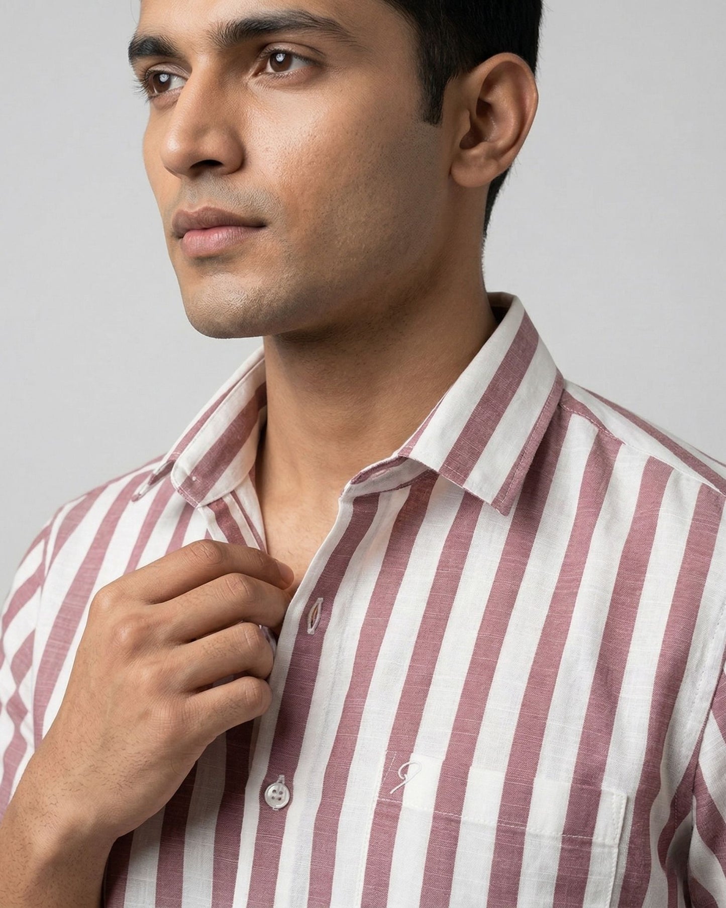 Classic White & Red Striped Shirt
