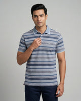 Men’s Blue Striped Casual Shirt