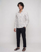 Sky Blue Spiral Print Shirt