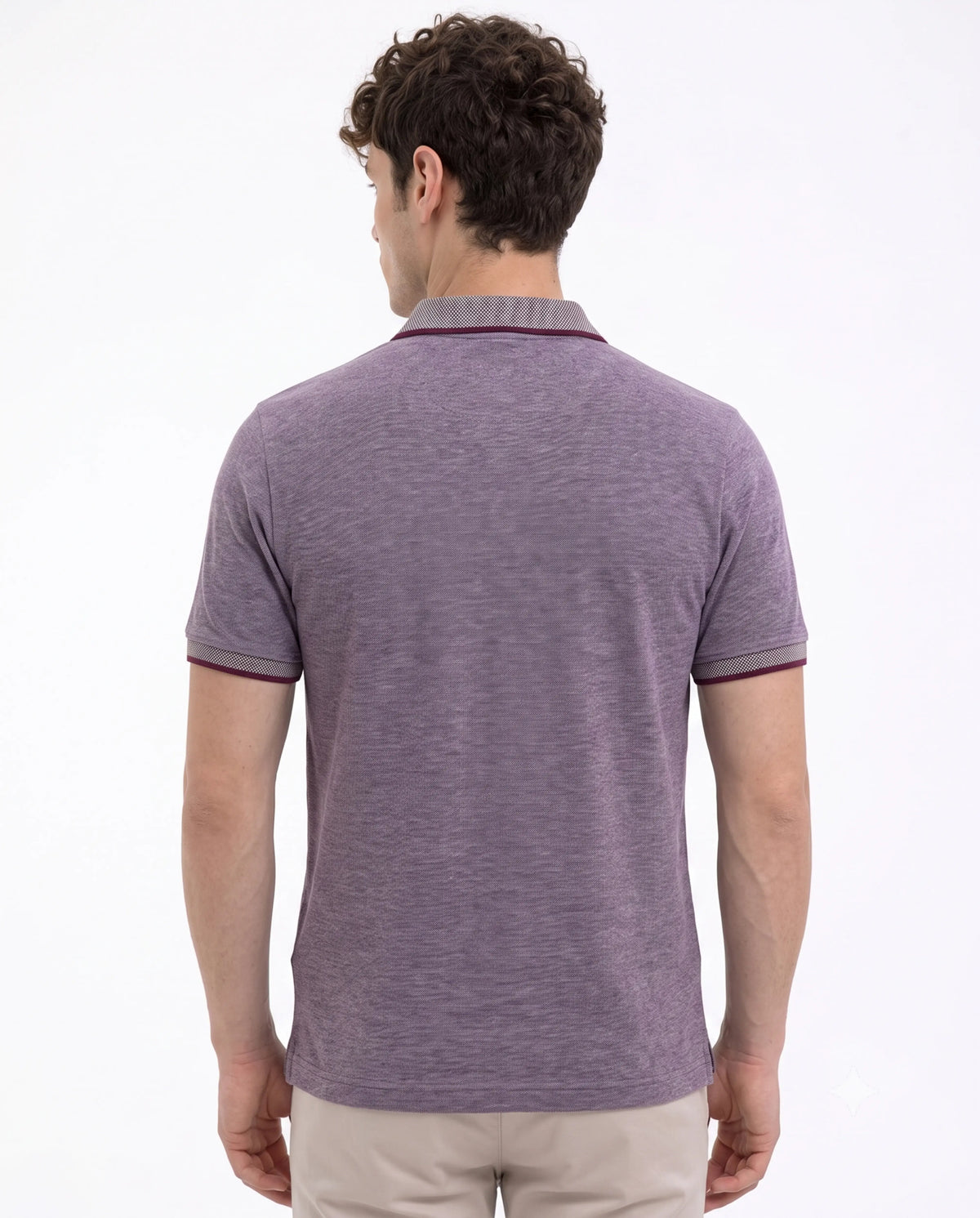 Purple Textured Polo T-Shirt