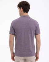 Purple Textured Polo T-Shirt