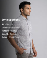 White & Grey Printed Shirt