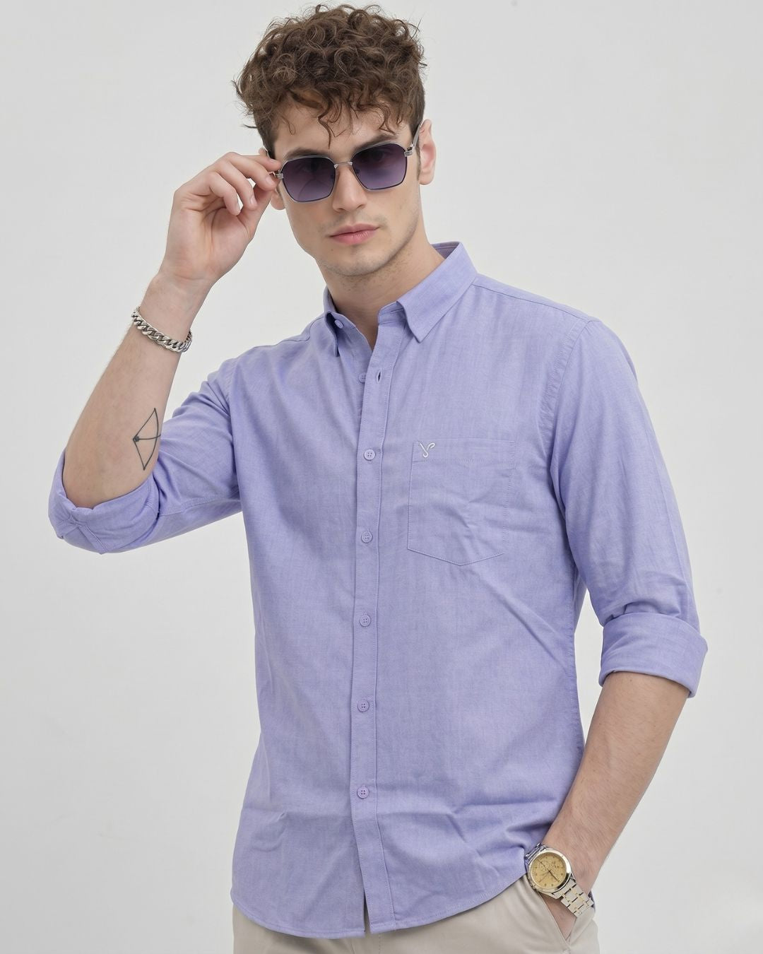 Men's Blue Melange Shirt