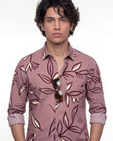 Red Leafy Print Shirt