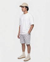 White Cross Print Bermuda