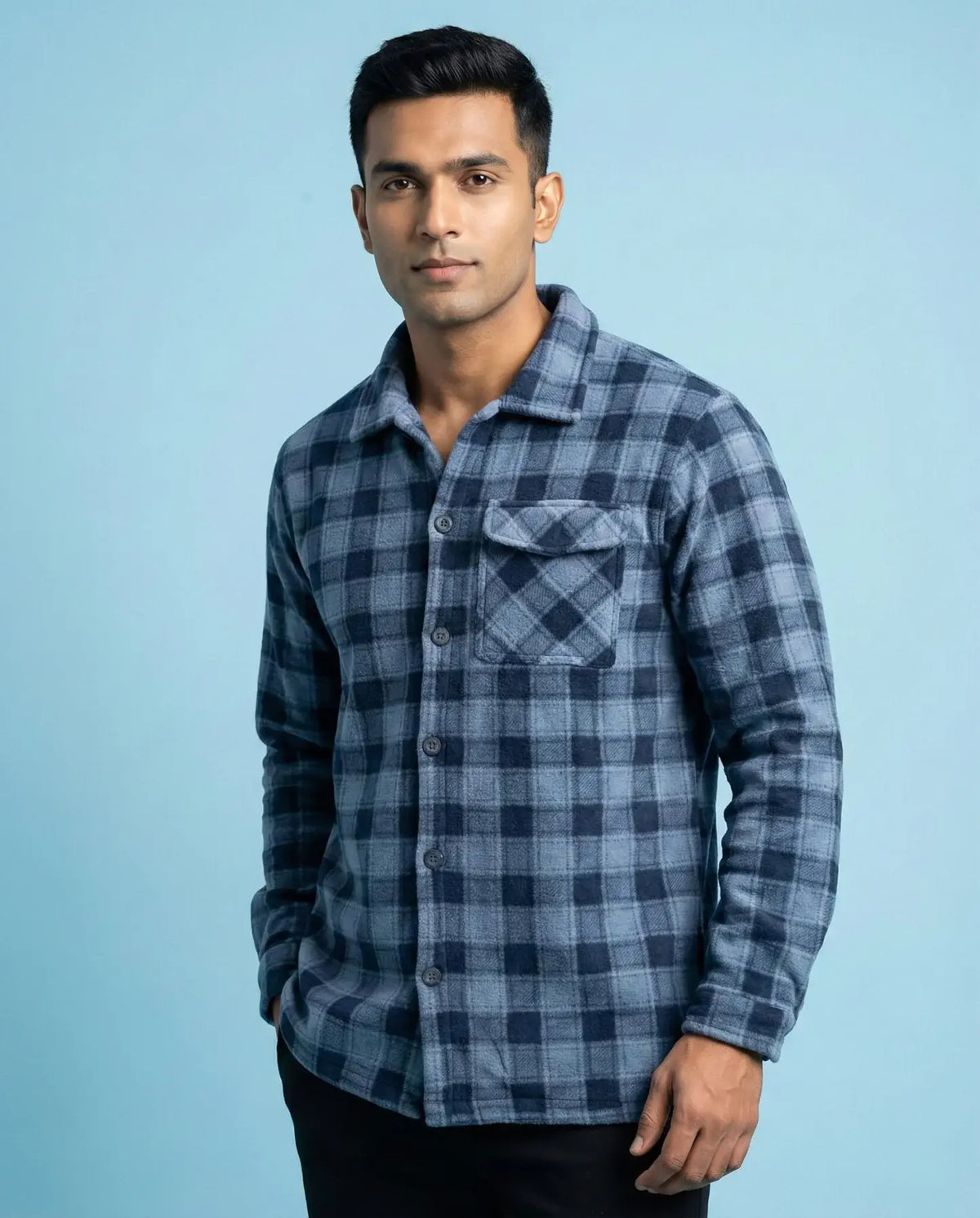 Men’s Sky Blue Utility Shacket