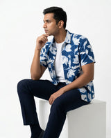 Indigo Blue Floral Shirt