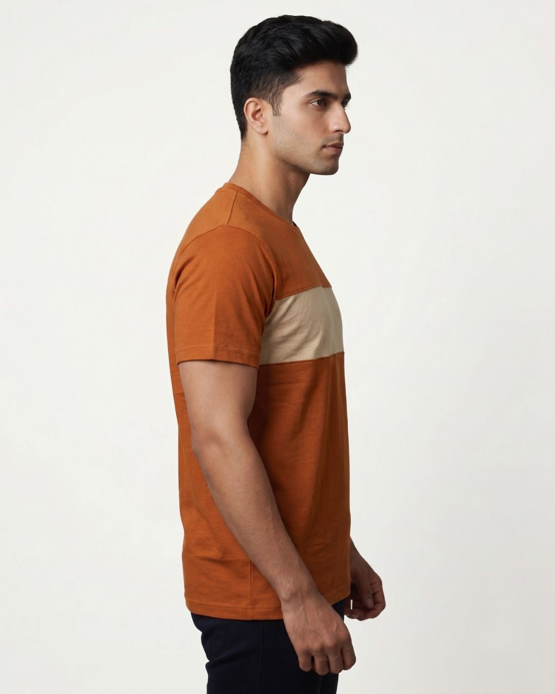 Rust Color Block T-Shirt