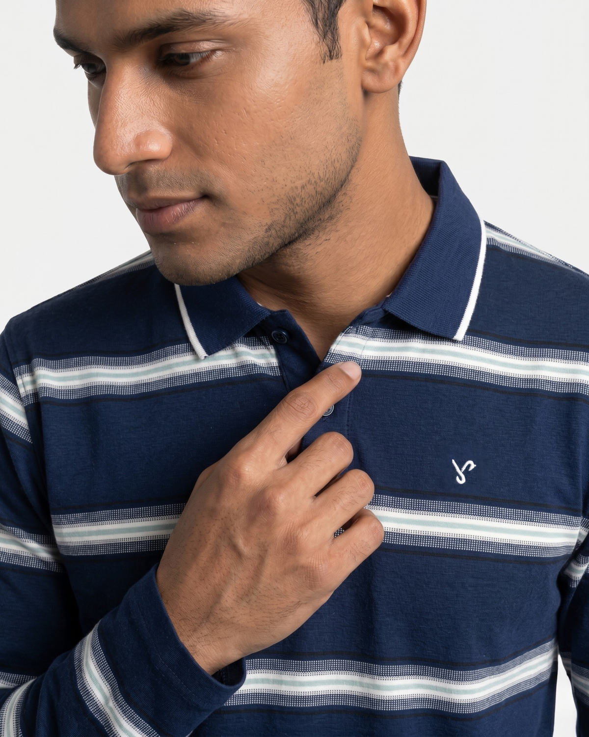 Men's Navy Blue Striped T-Shirt