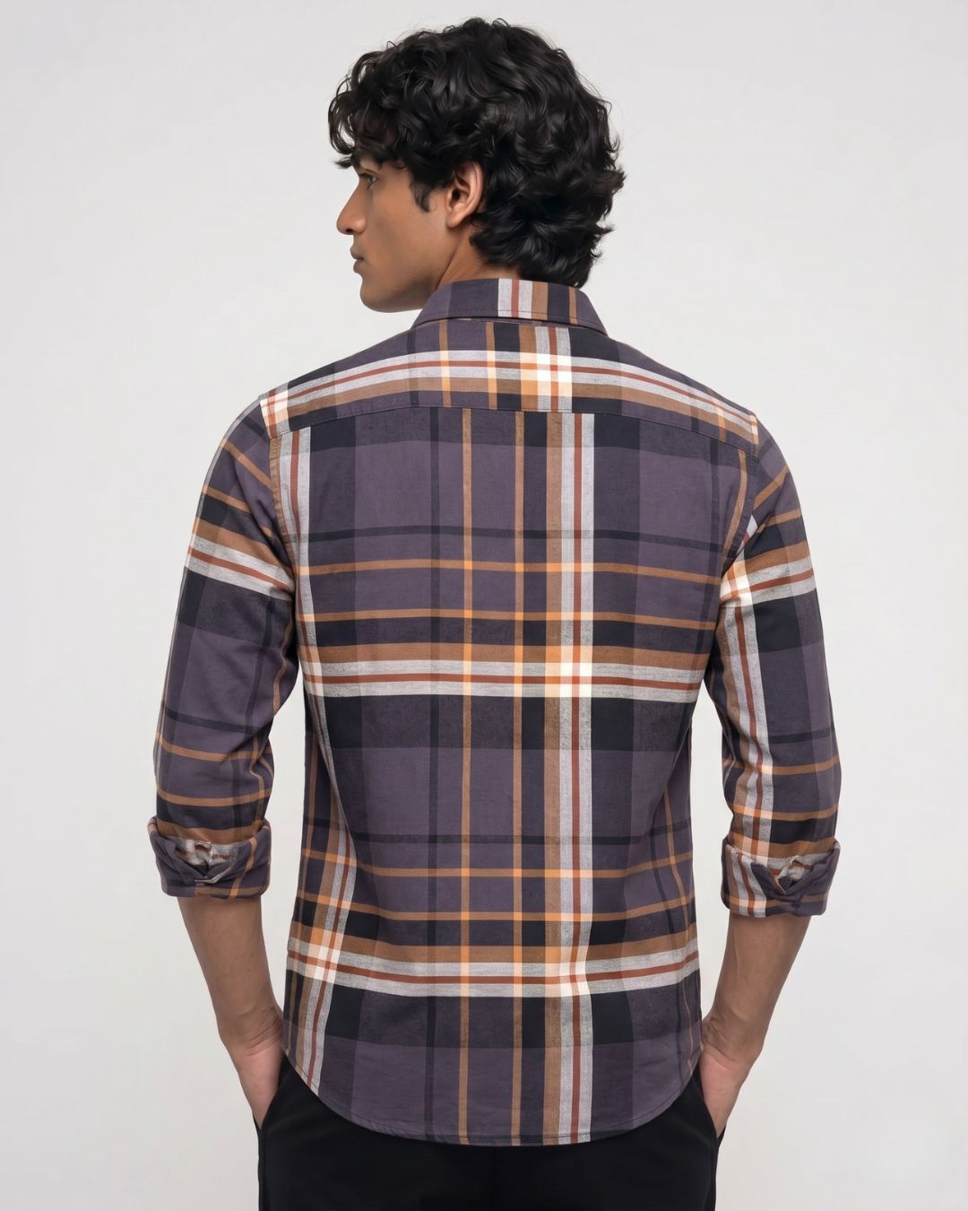Men's Charcoal Plaid Shirt