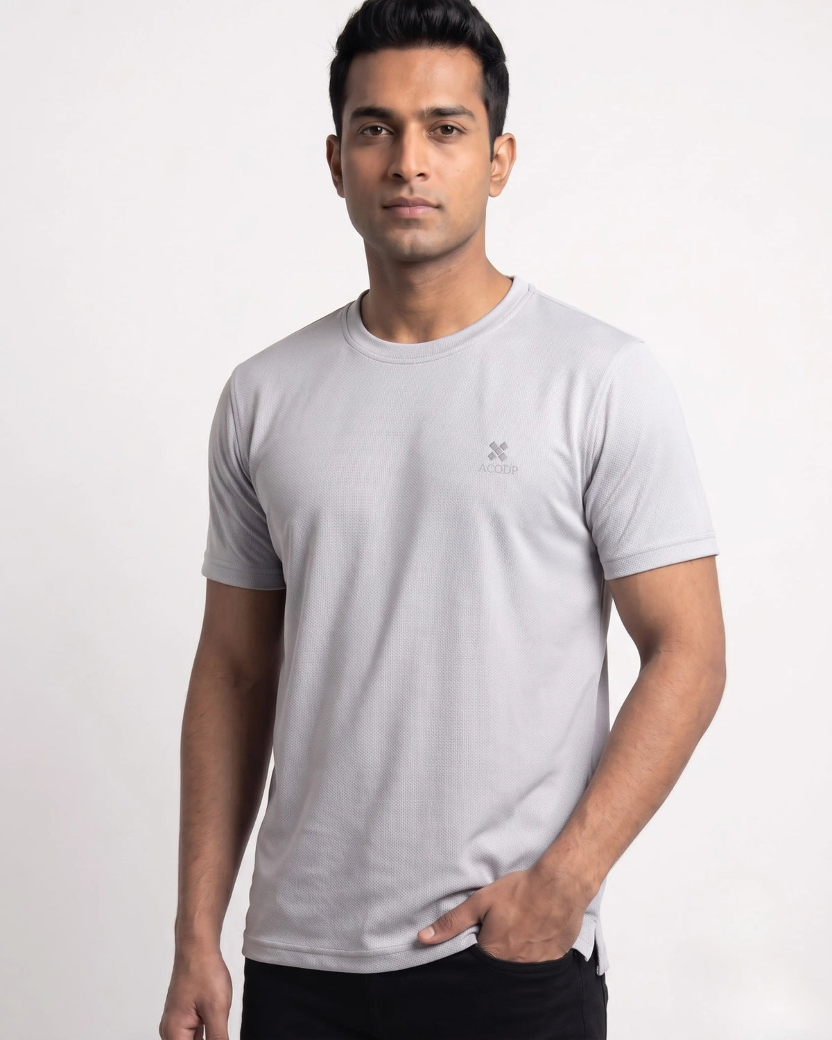 Men’s Light Grey Crew Neck T-Shirt