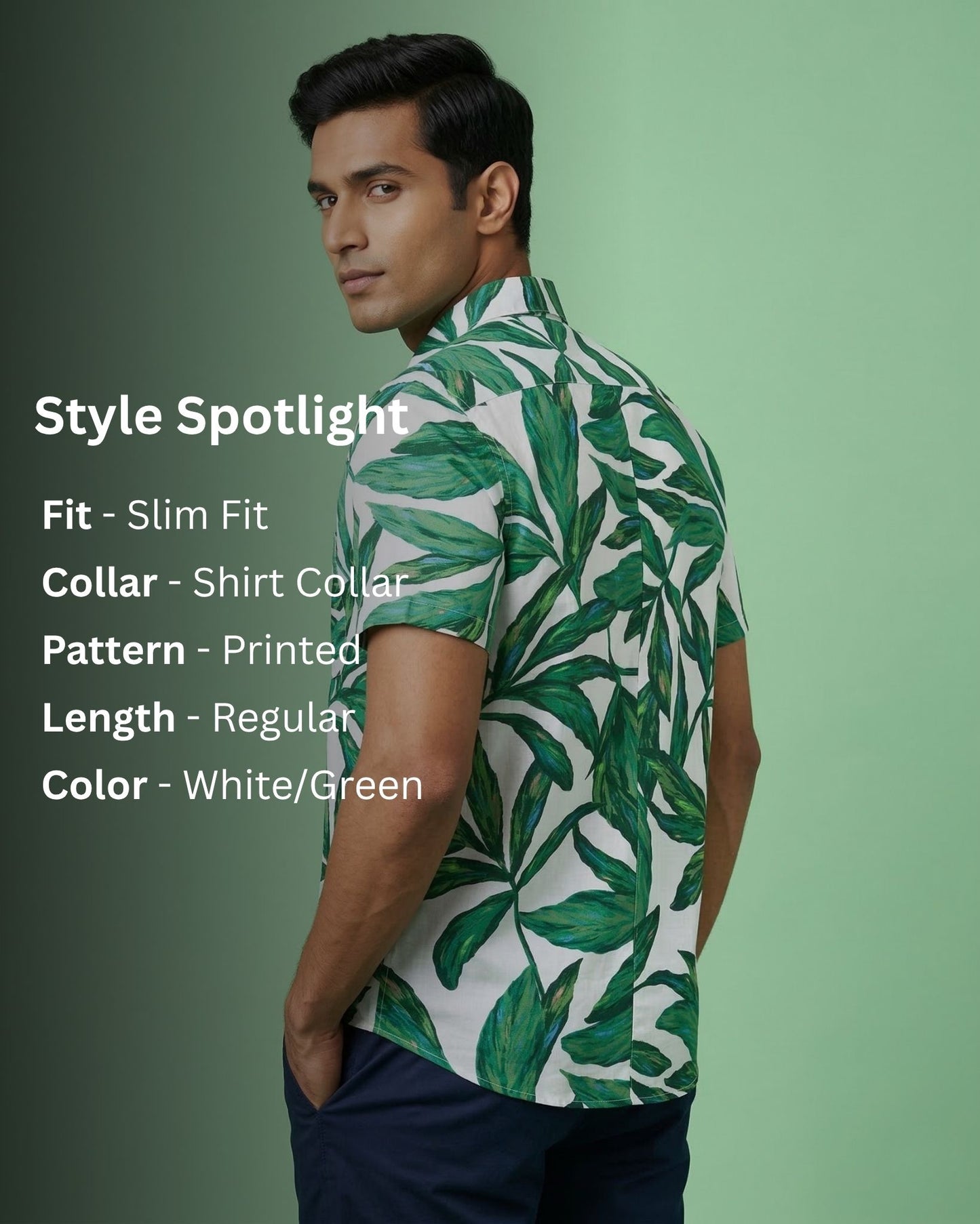 Green Tropical Leaf Shirt