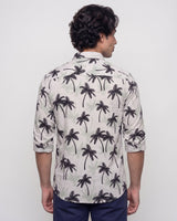 Off White Palm Tree Print Shirt