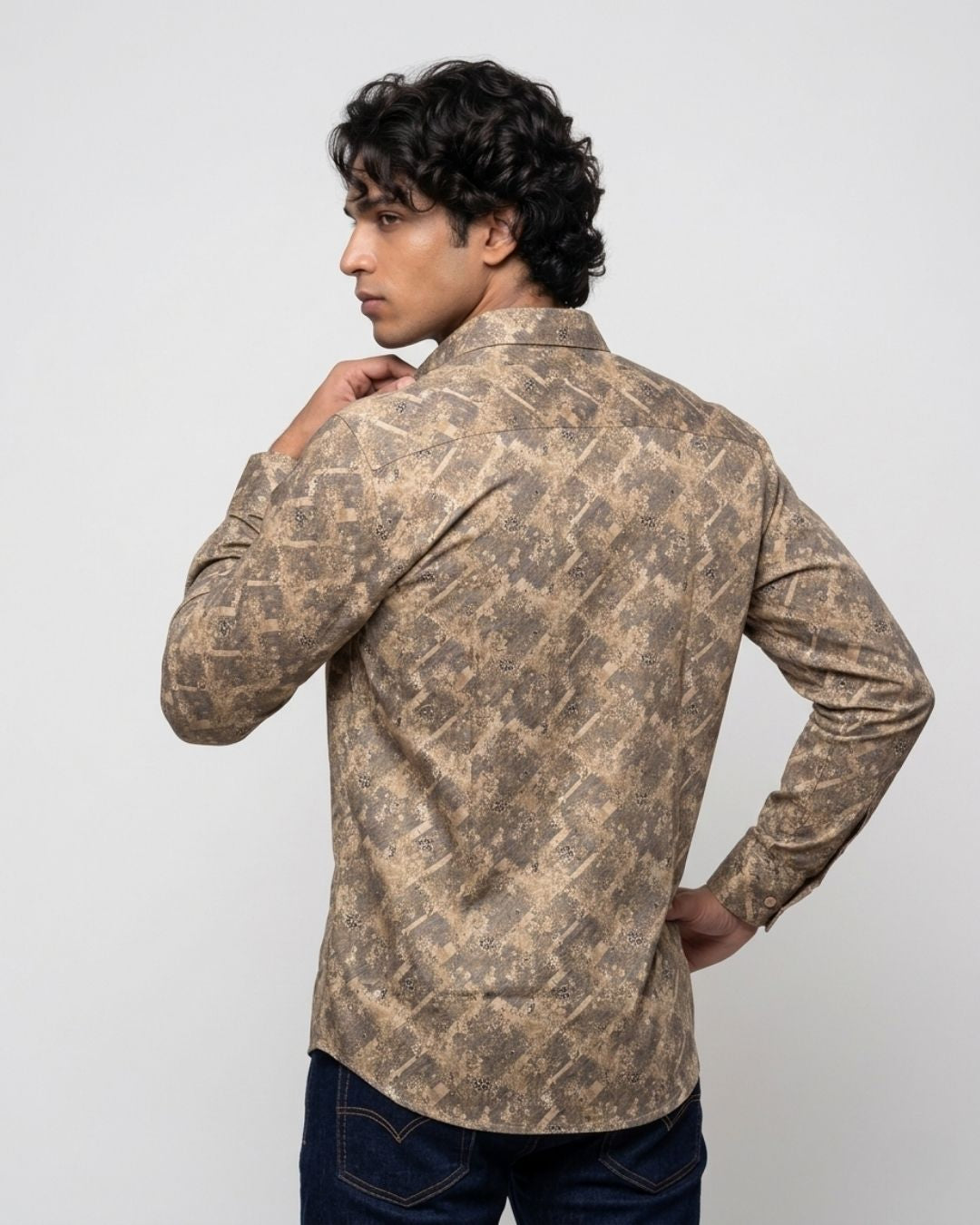 Digital Brown Print Shirt