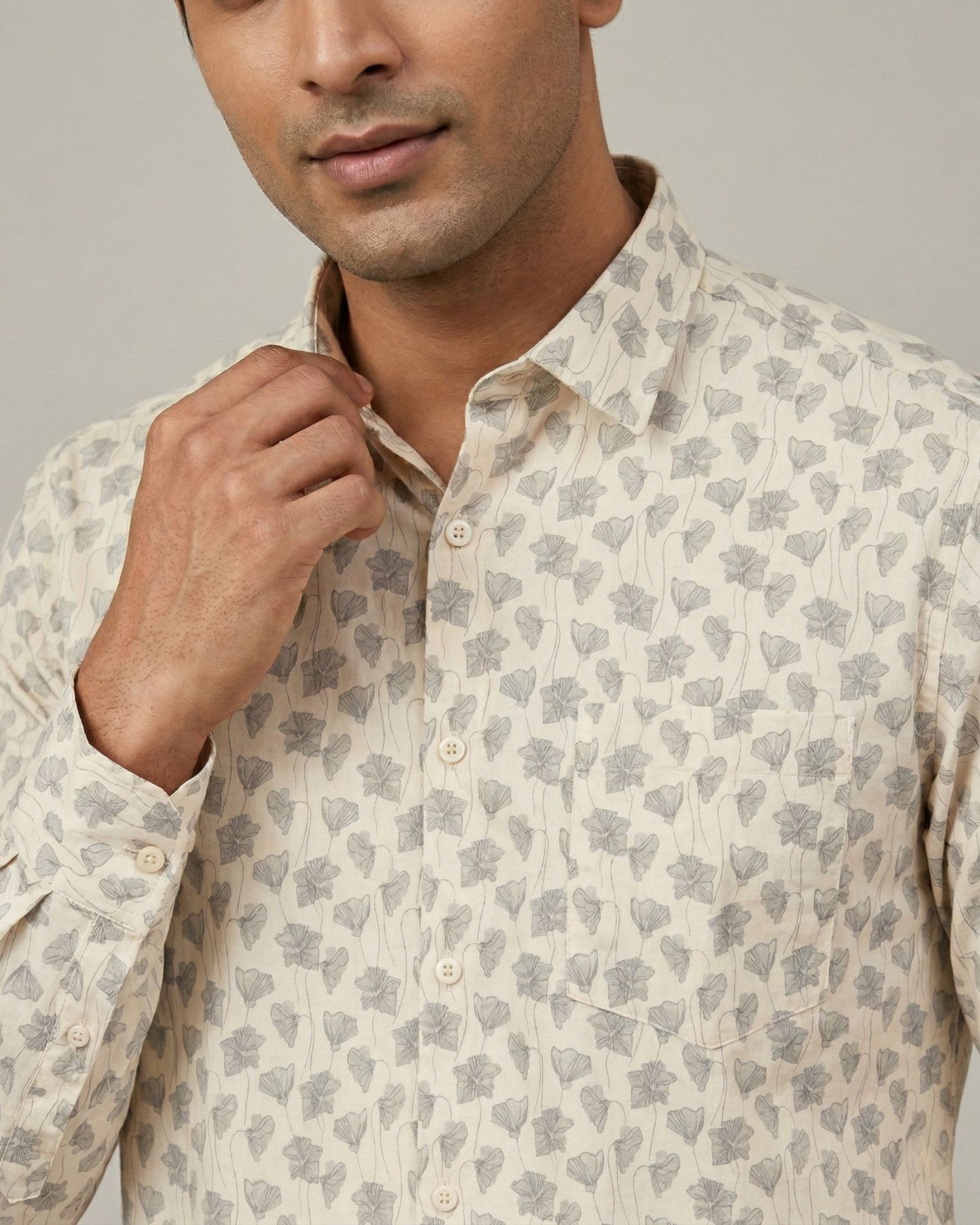 Off White Fawn Print Shirt
